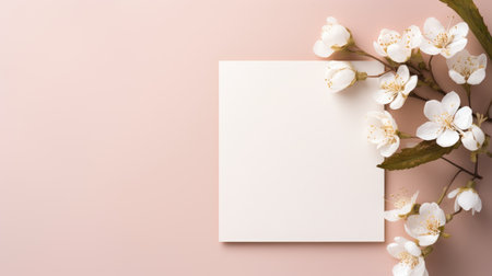 pink marriage invitation postcard mockup romance letter message wedding birthday blank paper celebration templateの素材