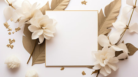 white marriage invitation postcard mockup romance letter message wedding birthday blank paper celebration templateの素材