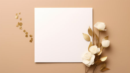 marriage invitation postcard mockup romance letter message wedding birthday blank paper celebration templateの素材