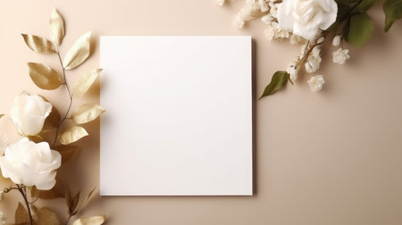 marriage invitation postcard mockup romance letter message wedding birthday blank paper celebration templateの素材