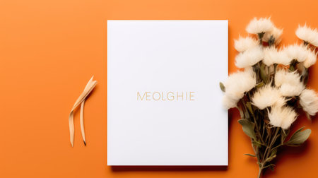 marriage invitation postcard mockup romance letter message wedding birthday blank paper celebration templateの素材