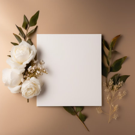 marriage invitation postcard mockup romance letter message wedding birthday blank paper celebration templateの素材