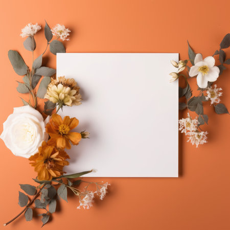 marriage invitation postcard mockup romance letter message wedding birthday blank paper celebration templateの素材