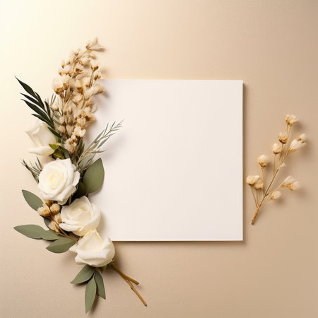 marriage invitation postcard mockup romance letter message wedding birthday blank paper celebration templateの素材