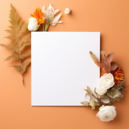 marriage invitation postcard mockup romance letter message wedding birthday blank paper celebration templateの素材
