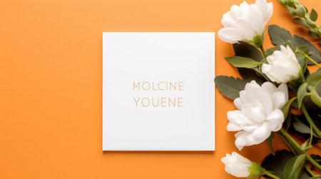 marriage invitation postcard mockup romance letter message wedding birthday blank paper celebration templateの素材