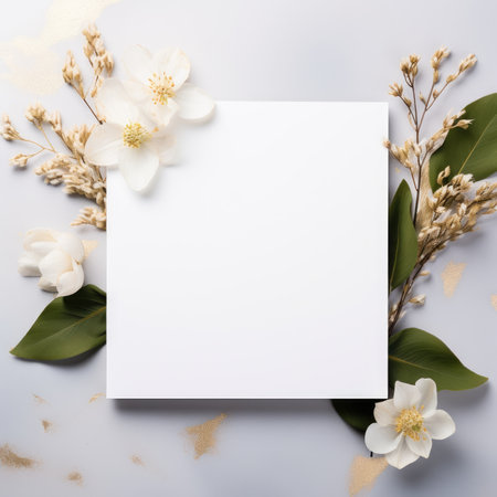 turqoise marriage invitation postcard mockup romance letter message wedding birthday blank paper celebration templateの素材