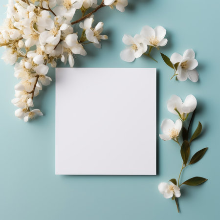 turqoise marriage invitation postcard mockup romance letter message wedding birthday blank paper celebration templateの素材