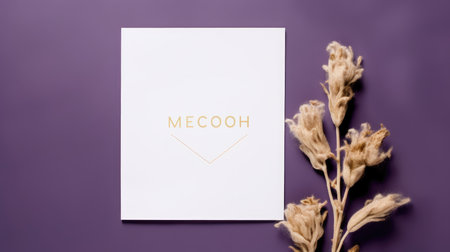 lavender purple marriage invitation postcard mockup romance letter message wedding birthday blank paper celebration templateの素材