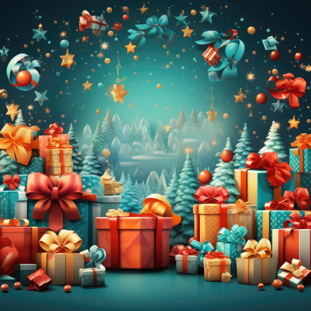 Merry Christmas background christmas element Vector illustration realistic clipart bright postcard holiday feelingの素材