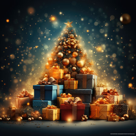 Merry Christmas background christmas element Vector illustration realistic clipart bright postcard holiday feelingの素材