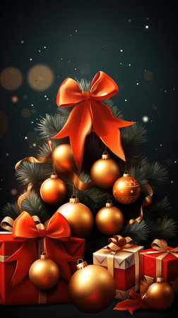 Merry Christmas background christmas element Vector illustration realistic clipart bright postcard holiday feelingの素材