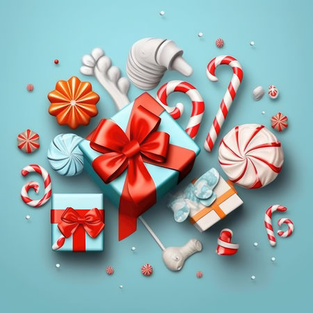 Merry Christmas background christmas element Vector illustration realistic clipart bright postcard holiday feelingの素材