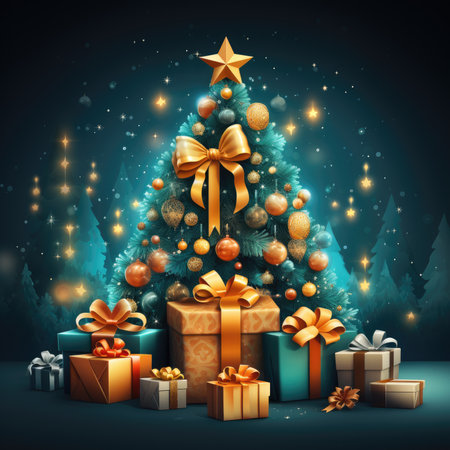 Merry Christmas background christmas element Vector illustration realistic clipart bright postcard holiday feelingの素材