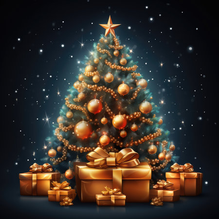 Merry Christmas background christmas element Vector illustration realistic clipart bright postcard holiday feelingの素材