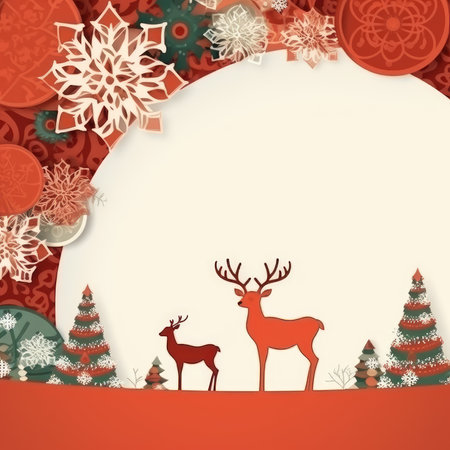 Christmas banner blank space text santa claus celebrate giftboxes green background clipart Christmas ornamentの素材