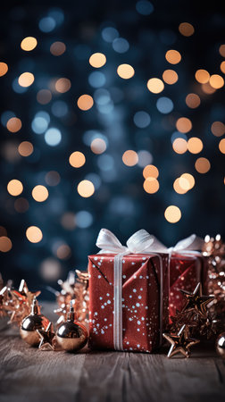 Sparkling Christmas Ornaments Decoration Defocused Background background Winter xmas holiday theme bannerの素材