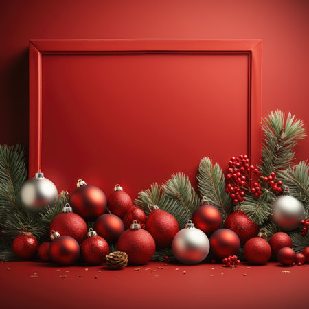 Christmas banner blank space text santa claus celebrate giftboxes green background clipart Christmas ornamentの素材