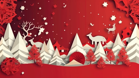 Christmas banner blank space text santa claus celebrate giftboxes green background clipart Christmas ornamentの素材