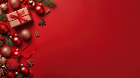 Christmas banner blank space text santa claus celebrate giftboxes green background clipart Christmas ornamentの素材