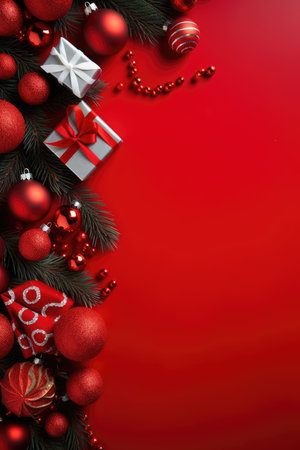Christmas banner blank space text santa claus celebrate giftboxes green background clipart Christmas ornamentの素材