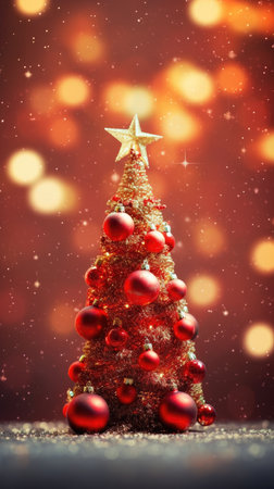 Sparkling Christmas Ornaments Decoration Defocused Background background Winter xmas holiday theme bannerの素材