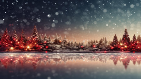 Sparkling Christmas Ornaments Decoration Defocused Background background Winter xmas holiday theme bannerの素材