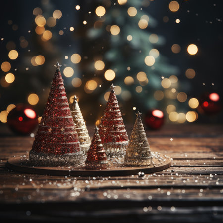 Sparkling Christmas Ornaments Decoration Defocused Background background Winter xmas holiday theme bannerの素材