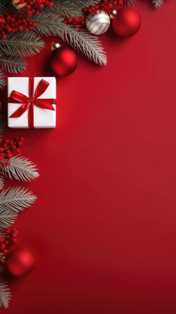 Christmas banner blank space text santa claus celebrate giftboxes green background clipart Christmas ornamentの素材