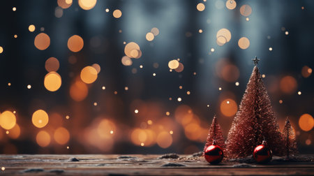 Sparkling Christmas Ornaments Decoration Defocused Background background Winter xmas holiday theme bannerの素材
