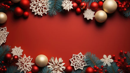 Christmas banner blank space text santa claus celebrate giftboxes green background clipart Christmas ornamentの素材