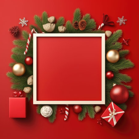 Christmas banner blank space text santa claus celebrate giftboxes green background clipart Christmas ornamentの素材
