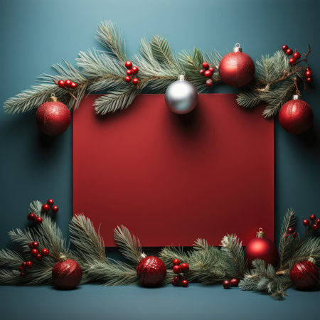 Christmas banner blank space text santa claus celebrate giftboxes green background clipart Christmas ornamentの素材
