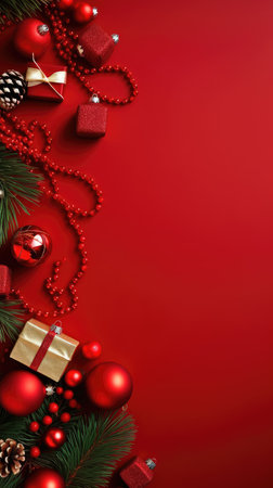 Christmas banner blank space text santa claus celebrate giftboxes green background clipart Christmas ornamentの素材