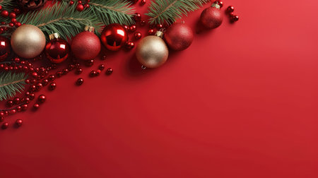 Christmas banner blank space text santa claus celebrate giftboxes green background clipart Christmas ornamentの素材