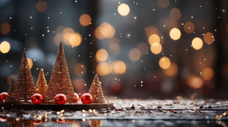 Sparkling Christmas Ornaments Decoration Defocused Background background Winter xmas holiday theme bannerの素材