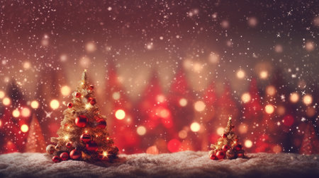 Sparkling Christmas Ornaments Decoration Defocused Background background Winter xmas holiday theme bannerの素材