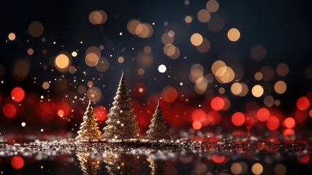 Sparkling Christmas Ornaments Decoration Defocused Background background Winter xmas holiday theme bannerの素材