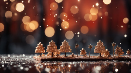 Sparkling Christmas Ornaments Decoration Defocused Background background Winter xmas holiday theme bannerの素材