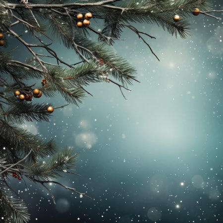 Christmas holiday background christmas tree branch text copy space frame text Retro style Old fashionedの素材