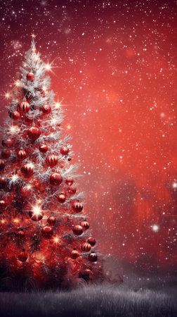 Sparkling Christmas Ornaments Decoration Defocused Background background Winter xmas holiday theme bannerの素材