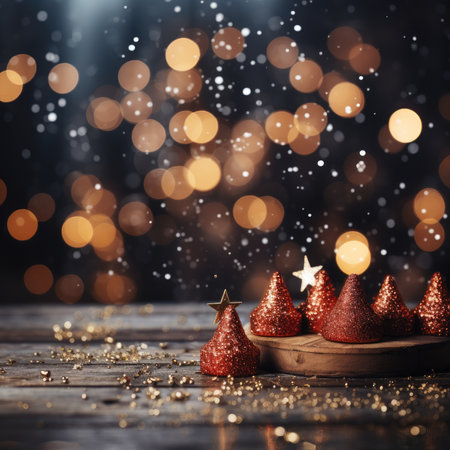 Sparkling Christmas Ornaments Decoration Defocused Background background Winter xmas holiday theme bannerの素材