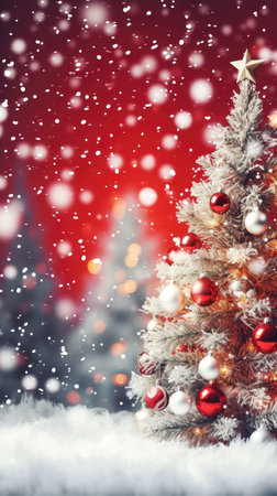 Sparkling Christmas Ornaments Decoration Defocused Background background Winter xmas holiday theme bannerの素材
