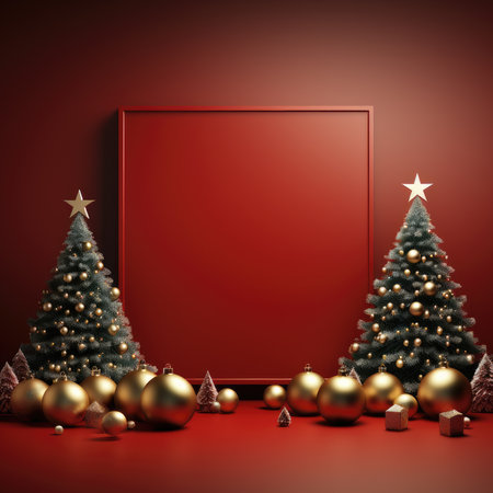 Christmas banner blank space text santa claus celebrate giftboxes green background clipart Christmas ornamentの素材