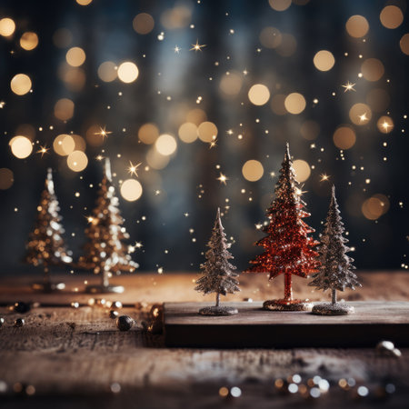 Sparkling Christmas Ornaments Decoration Defocused Background background Winter xmas holiday theme bannerの素材
