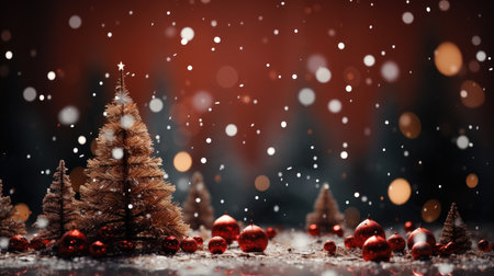 Sparkling Christmas Ornaments Decoration Defocused Background background Winter xmas holiday theme bannerの素材