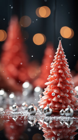 Sparkling Christmas Ornaments Decoration Defocused Background background Winter xmas holiday theme bannerの素材