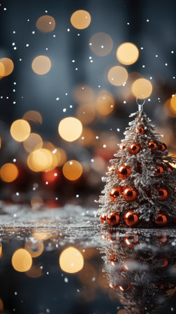 Sparkling Christmas Ornaments Decoration Defocused Background background Winter xmas holiday theme bannerの素材