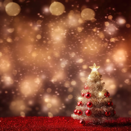 Sparkling Christmas Ornaments Decoration Defocused Background background Winter xmas holiday theme bannerの素材