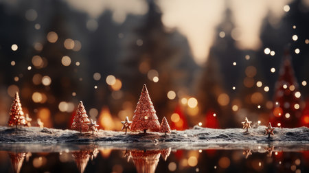 Sparkling Christmas Ornaments Decoration Defocused Background background Winter xmas holiday theme bannerの素材